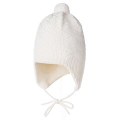 Lenne beebide meriinovillane müts Abby 23370*001, valge 4741593443305 hind ja info | Poiste mütsid, sallid, kindad | kaup24.ee
