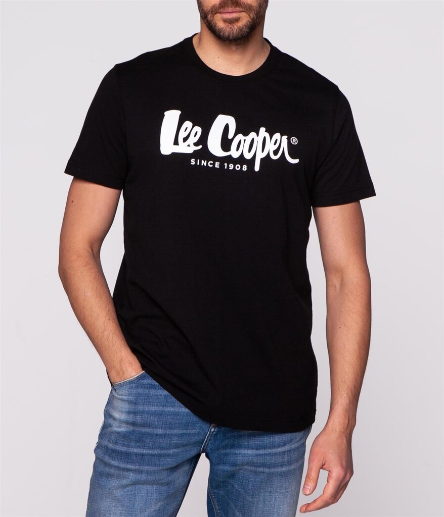 Lee Cooper meeste T-särk HERO7*02, must/valge 5904347359508 hind ja info | Meeste T-särgid | kaup24.ee