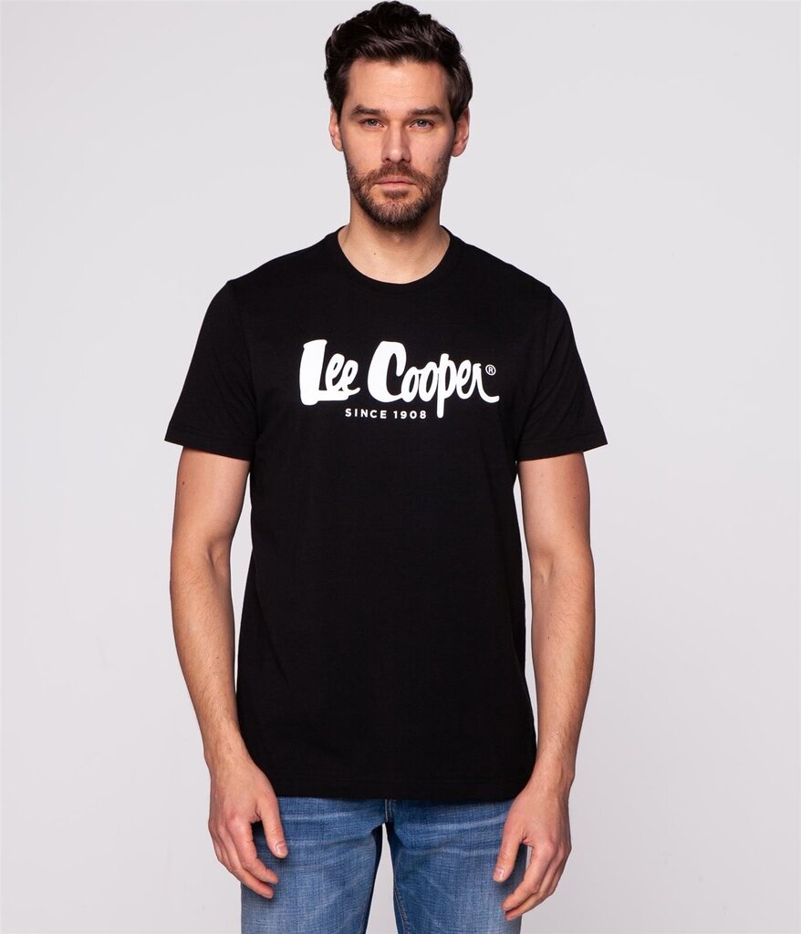 Lee Cooper meeste T-särk HERO7*02, must/valge 5904347359508 цена и информация | Meeste T-särgid | kaup24.ee