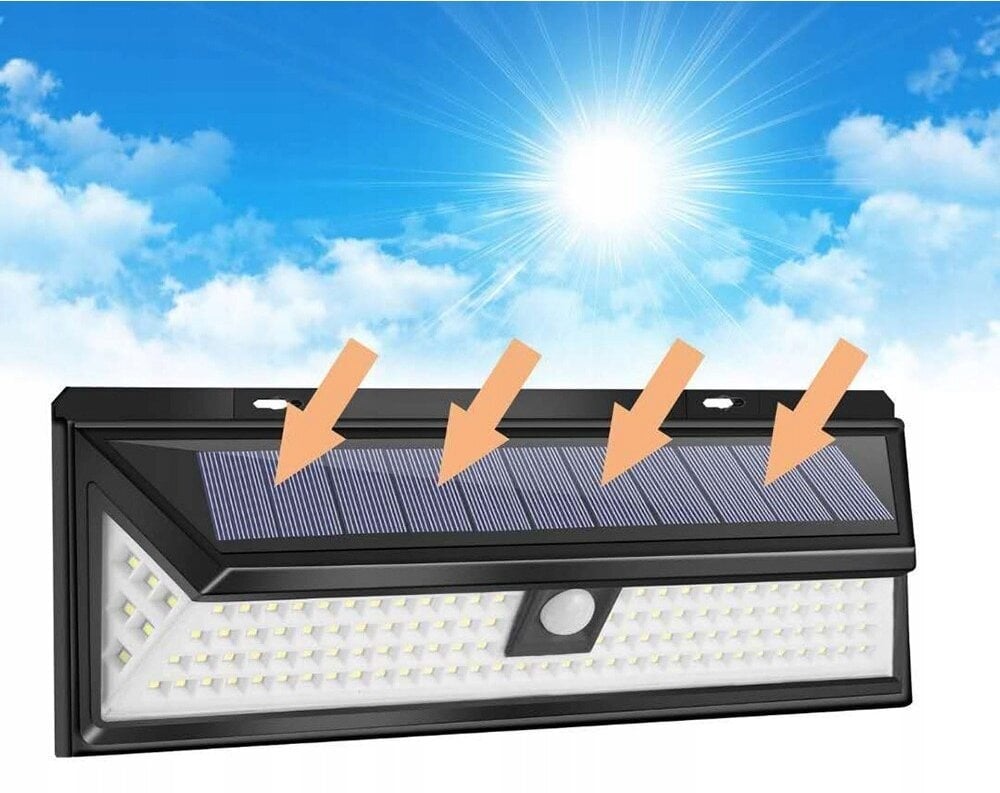 Fassaadi päikesevalguslamp, hämara- ja liikumisandur hind ja info | Aia- ja õuevalgustid | kaup24.ee