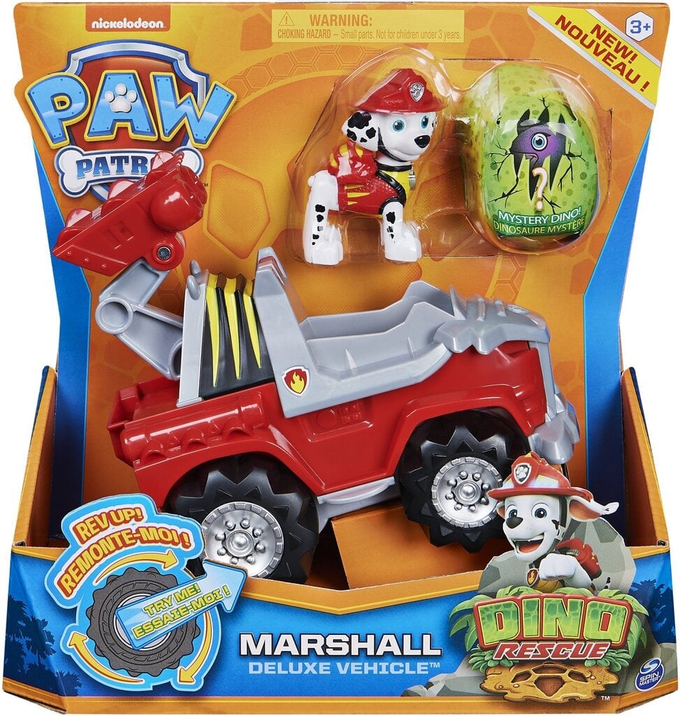 Tuletõrjeauto Paw Patrol Dino Rescue Marshall ja dinosaurus цена и информация | Poiste mänguasjad | kaup24.ee