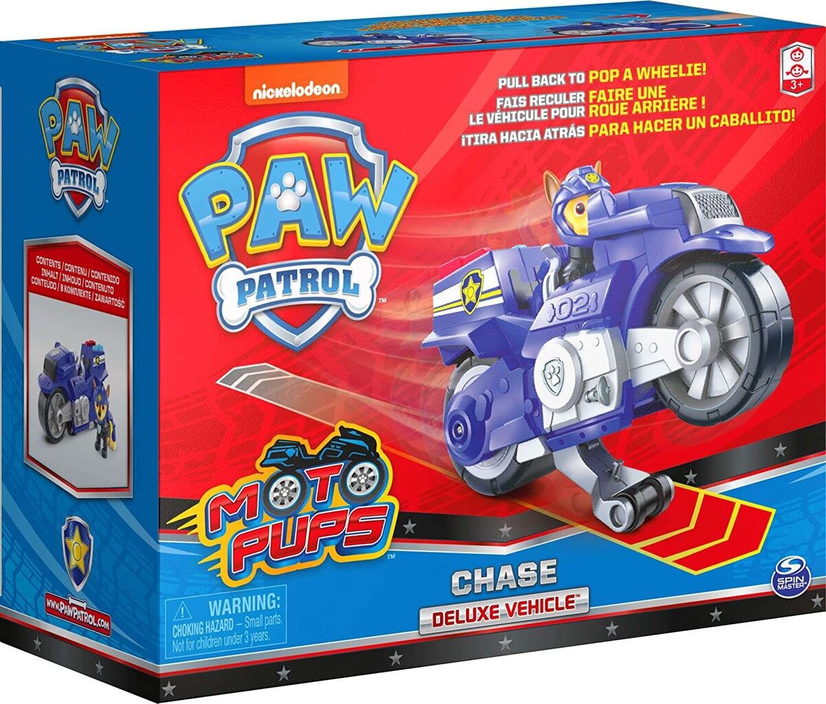 Figuur mootorattaga Paw Patrol Moto Pups Chase deluxe S цена и информация | Poiste mänguasjad | kaup24.ee