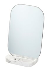 Линия box zense white marble: дизайнерское зеркало с подставкой из элегантного белого мраморa цена и информация | Аксессуары для ванной комнаты | kaup24.ee
