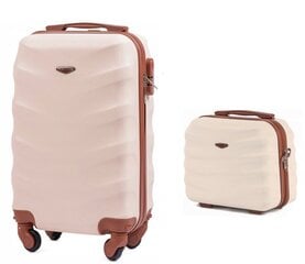 Средний белый чемодан Wings BS402M + дорожная косметичка цена и информация | Чемоданы, дорожные сумки | kaup24.ee