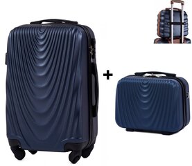 Большой чемодан Wings 304 L + Дорожная сумка, синий цена и информация | Чемоданы, дорожные сумки | kaup24.ee