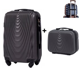Средний чемодан Wings 304 M + дорожная сумка, серый цена и информация | Чемоданы, дорожные сумки | kaup24.ee