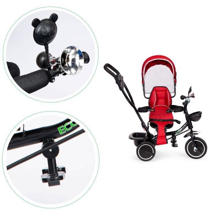 Push kolmerattaline EcoToys, punane/valge hind ja info | Kolmerattalised jalgrattad | kaup24.ee