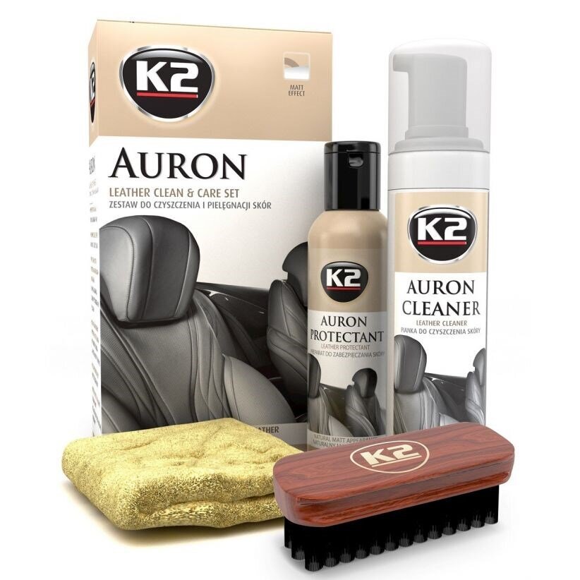 Naha puhastus- ja hoolduskomplekt K2 Auron (Auron Cleaner + Auron Protectant + Auron Brush + mikrokiud) цена и информация | Autokeemia | kaup24.ee