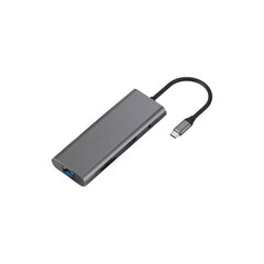 Aдаптер USB Type-C - HDMI, LAN, 3x USB Type-A, SD, TF, USB Type-C PD60W, Aux цена и информация | Адаптеры и USB-hub | kaup24.ee