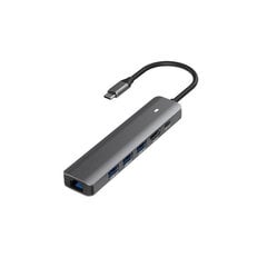 Adapter USB Type-C – HDMI, LAN, 3x USB 3.0 Type-A, USB Type-C PD100W hind ja info | USB jagajad, adapterid | kaup24.ee