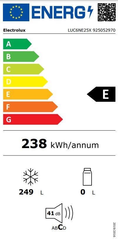 Electrolux LUC6NE25X цена и информация | Sügavkülmikud ja külmakirstud | kaup24.ee