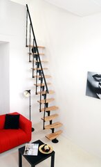 Модульная лестница Nizza Minka, Чёрная / Бук, высота комплекта 294 см цена и информация | Лестницы | kaup24.ee