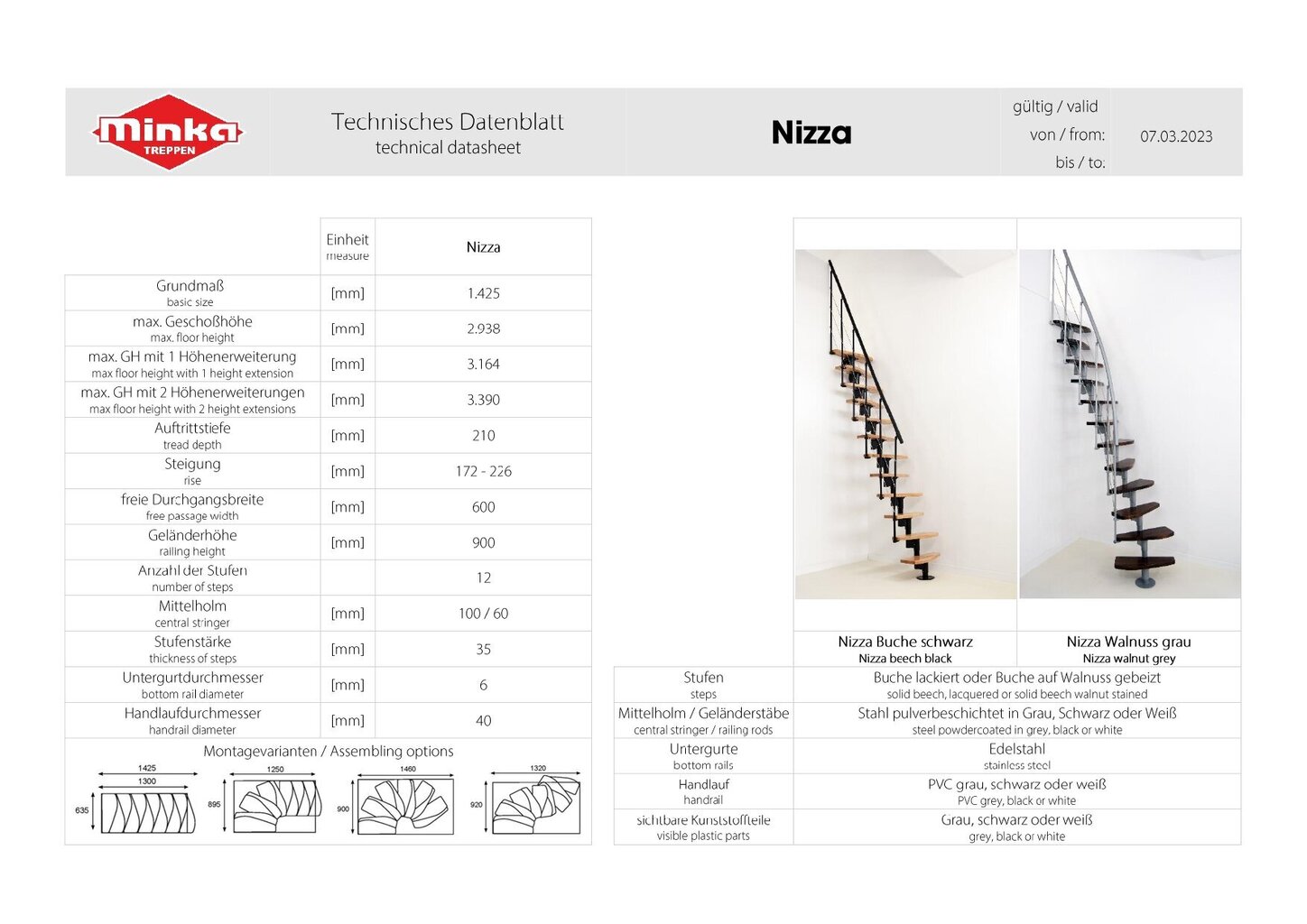 Moodul trepp Nizza Minka, Must / Pöök, Komplekti kõrgus: 294 cm цена и информация | Trepid | kaup24.ee