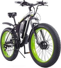 Электровелосипед GOGOBEST GF700, черный/зеленый, 1000Вт, 17.5Ач цена и информация | Электровелосипеды | kaup24.ee