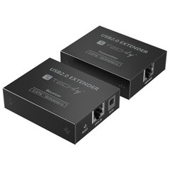 4-pordiline USB 2.0 Cat6 jaoturi pikendaja kuni 150 m Techly hind ja info | USB jagajad, adapterid | kaup24.ee