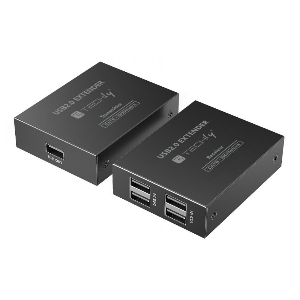 4-pordiline USB 2.0 Cat6 jaoturi pikendaja kuni 150 m Techly hind ja info | USB jagajad, adapterid | kaup24.ee
