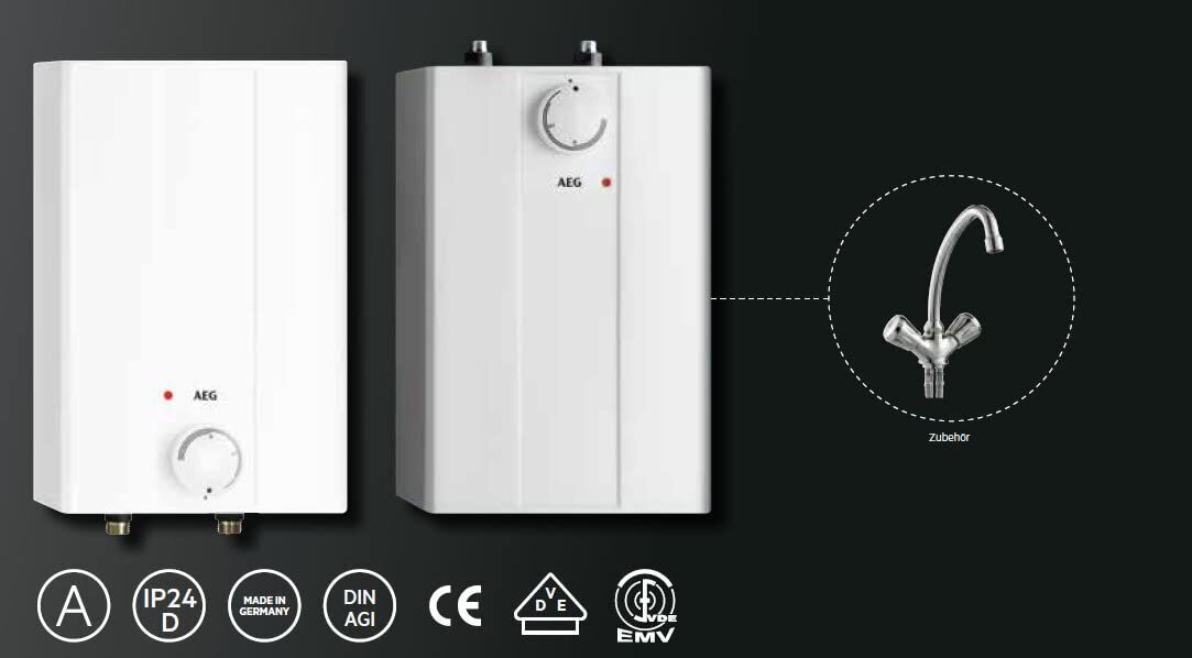 Boiler 5 l / 2kW mittesurve all kraanikausi all AEG HUZ 5 Basis madalrõhu segistiga цена и информация | Boilerid | kaup24.ee