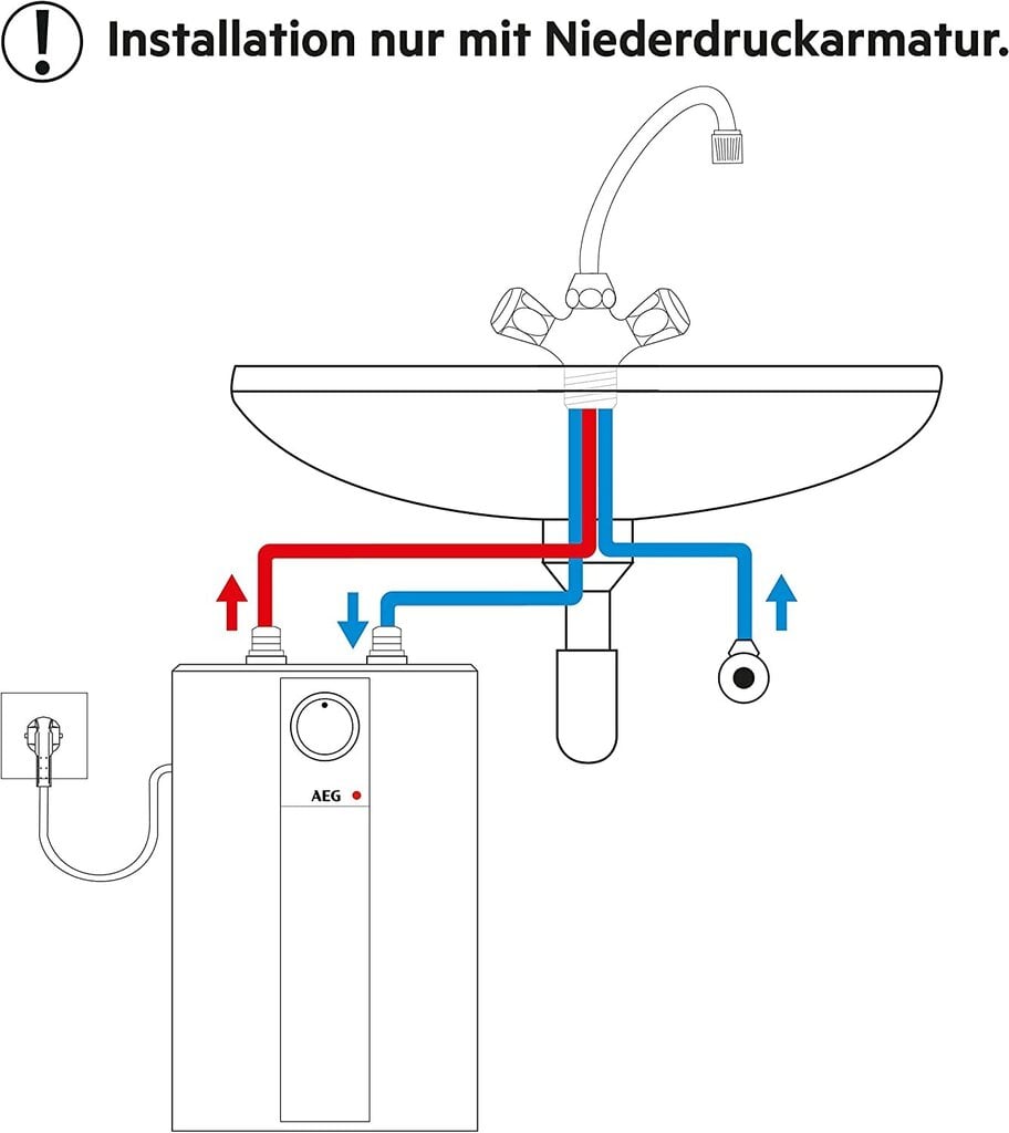 Boiler 5 l / 2kW mittesurve all kraanikausi all AEG HUZ 5 Basis madalrõhu segistiga hind ja info | Boilerid | kaup24.ee