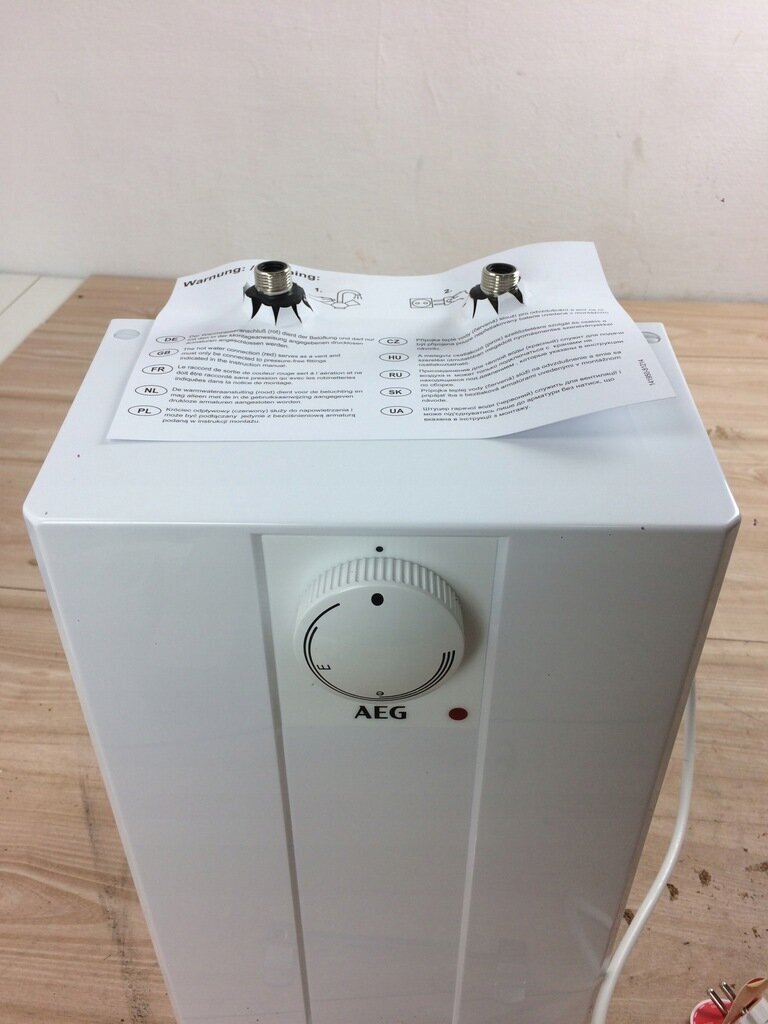 Boiler 5 l / 2 kW vaba vooluga kraanikausi all AEG HUZ 5 Basis kolmesuunalise vabavoolu kraaniga Wahlbach kroom hind ja info | Boilerid | kaup24.ee