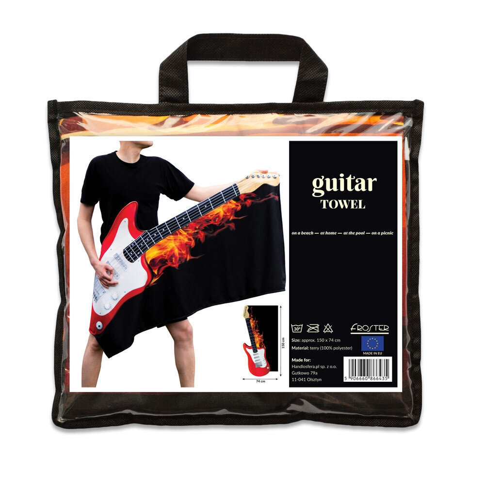 Rannarätik kitarri disainiga, 150 x 74 cm hind ja info | Rätikud, saunalinad | kaup24.ee