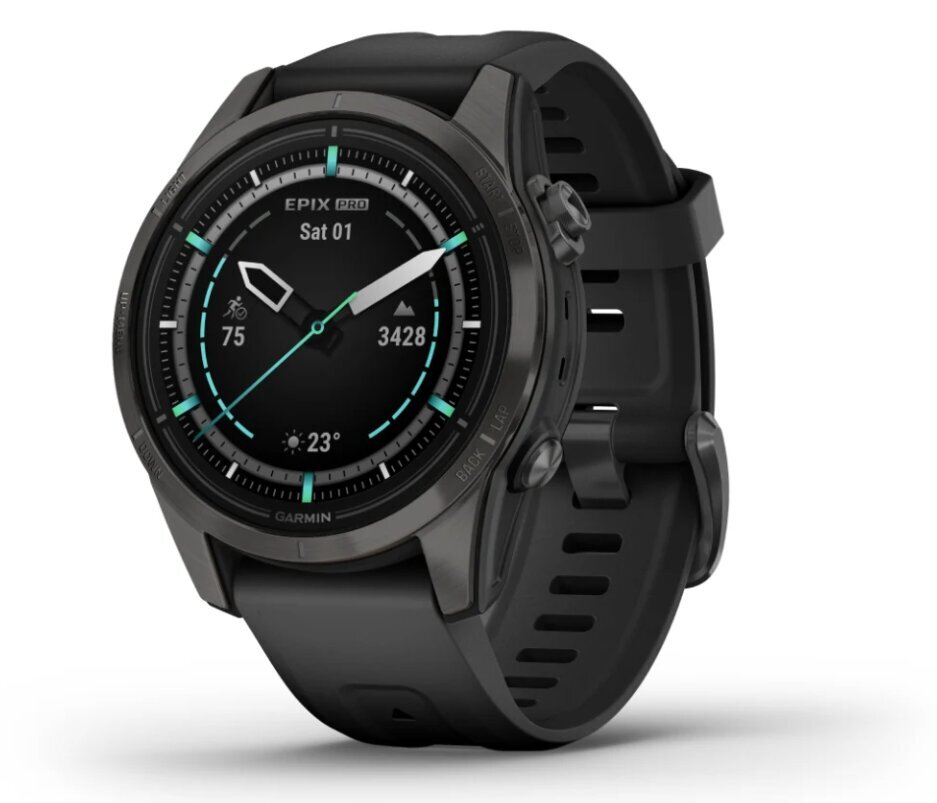 Garmin epix Pro Gen 2 Sapphire Carbon Gray DLC Titanium/Black 42mm hind ja info | Nutikellad (smartwatch) | kaup24.ee