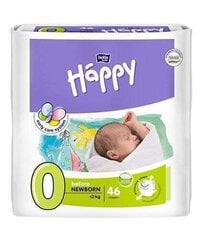 Детские подгузники Happy Before Newborn 93869, 0 размер до 2 кг, 46 шт. цена и информация | Пеленки | kaup24.ee