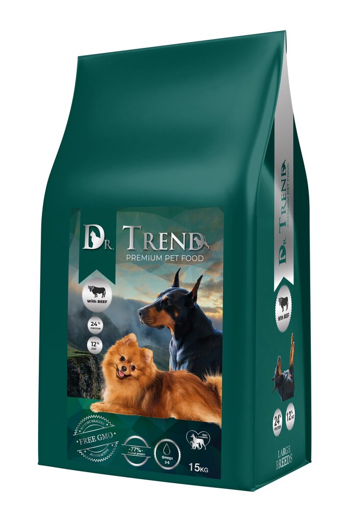 Dr. TREND. Veiselihaga kuivtoit suurte tõugude koertele 15 kg hind ja info | Kuivtoit koertele | kaup24.ee