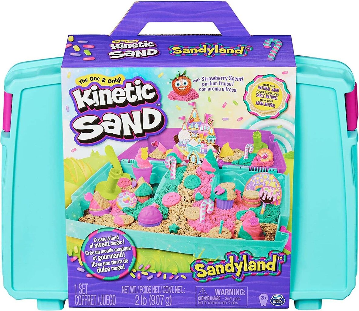 Komplekt Sandyland kohver Kinetic Sand 3 värvi + tarvikud hind ja info | Arendavad mänguasjad | kaup24.ee