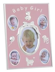 Leonardo LP44841 фоторамка, малышка, BabyGirl, розовый, на пять фото, девушке, подарок на рождение ребенка цена и информация | Фоторамка | kaup24.ee