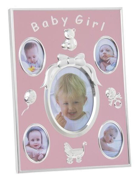 Pildiraam BabyGirl Leonardo LP44841, roosa, 5-le fotole цена и информация | Pildiraamid | kaup24.ee