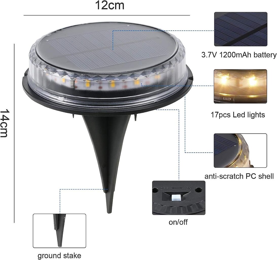 LED aiavalgusti, 4 tk, laetav päikeseenergiaga GOAPA hind ja info | Aia- ja õuevalgustid | kaup24.ee