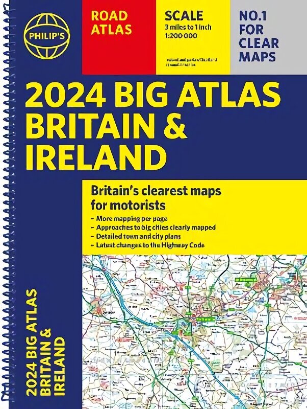 2024 Philip's Big Road Atlas Britain and Ireland hind ja info | Reisiraamatud, reisijuhid | kaup24.ee