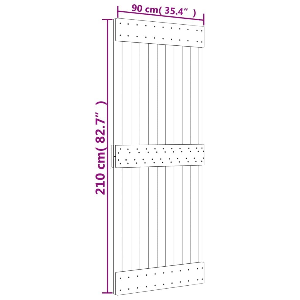 vidaXL siseuks, 90x210 cm, männipuit hind ja info | Siseuksed | kaup24.ee