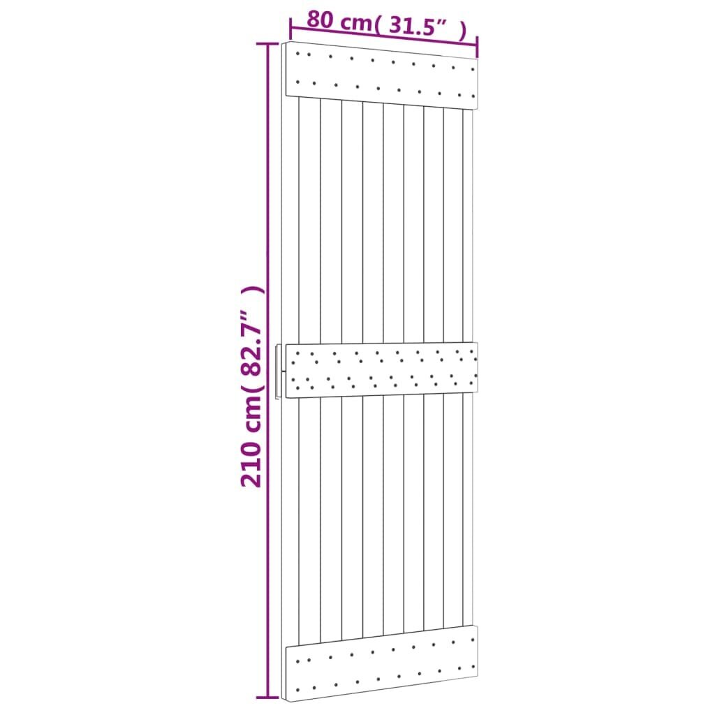 vidaXL siseuks, 80x210 cm, männipuit hind ja info | Siseuksed | kaup24.ee