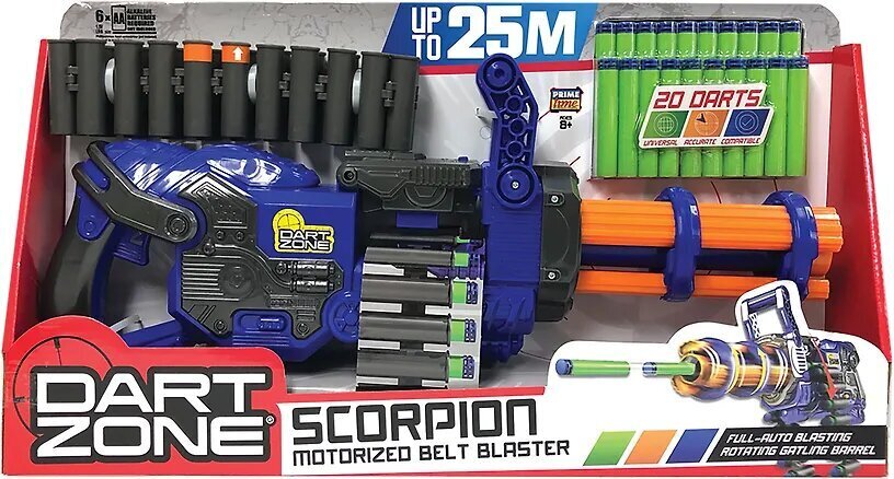 Vahtplastist padrunitega püstol Dart Zone Scorpion Motorized Belt Blaster hind ja info | Poiste mänguasjad | kaup24.ee