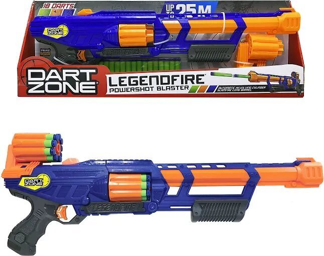 Vahtplastist noolte püstol Dart Zone Legendfire Powershot hind ja info | Poiste mänguasjad | kaup24.ee