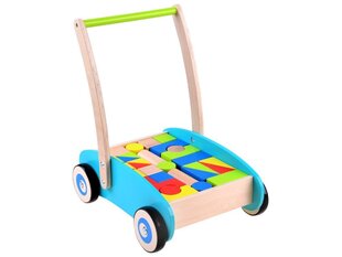 Деревянная тележка с блоками цена и информация | Развивающие игрушки | kaup24.ee