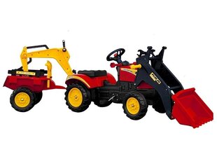 Педальный трактор с прицепом и погрузчиком Benson, красный цена и информация | Игрушки для мальчиков | kaup24.ee