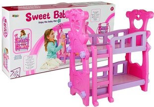 Розовая двухъярусная кровать для кукол, розовый цена и информация | Игрушки для девочек | kaup24.ee