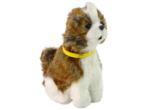 Interaktiivne plüüsi koer "Shi Cu", valge/pruun hind ja info | Pehmed mänguasjad | kaup24.ee