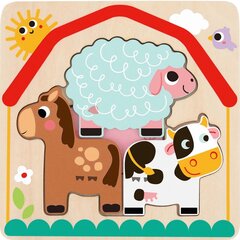Деревянная развивающая доска, животные на ферме, Tooky Toy цена и информация | Развивающие игрушки | kaup24.ee
