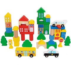 Puidust ehitusklotsid Tooky Toy, 50 tk. hind ja info | Arendavad mänguasjad | kaup24.ee