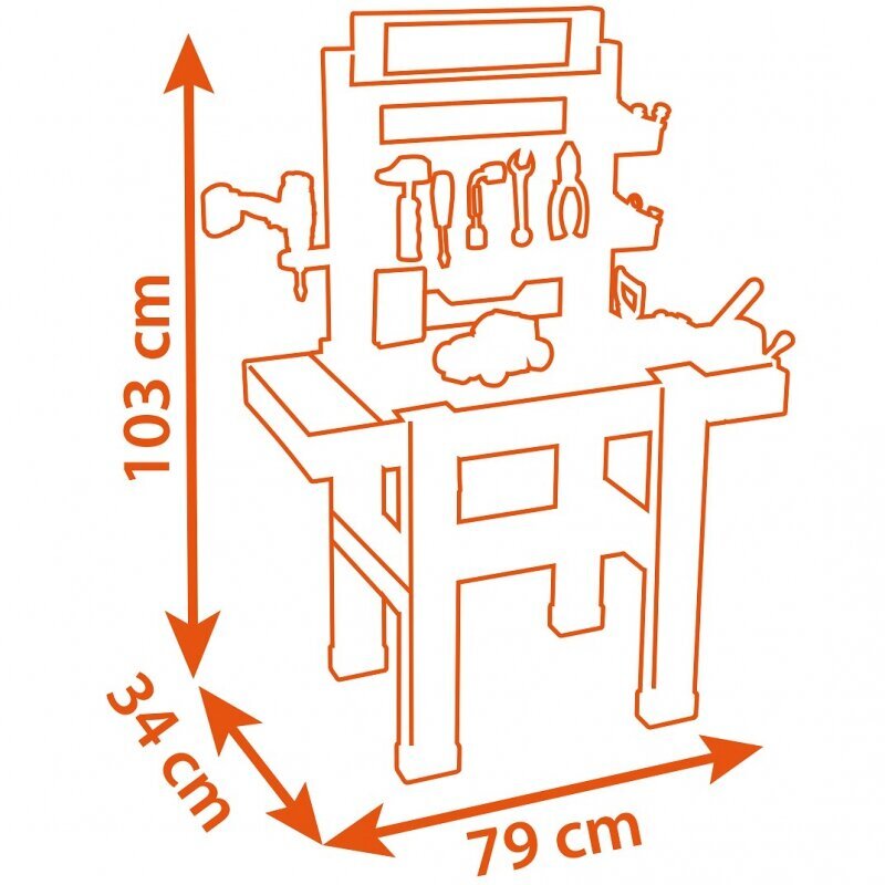 Black and Deckeri tarvikutega töötuba, 92 e., Smoby hind ja info | Poiste mänguasjad | kaup24.ee