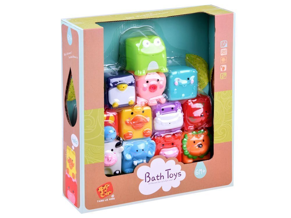 Vannimänguasjade komplekt loomad, 12 tk Babytoys hind ja info | Imikute mänguasjad | kaup24.ee