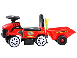 Push-pull traktor haagise ja helidega, punane hind ja info | Imikute mänguasjad | kaup24.ee