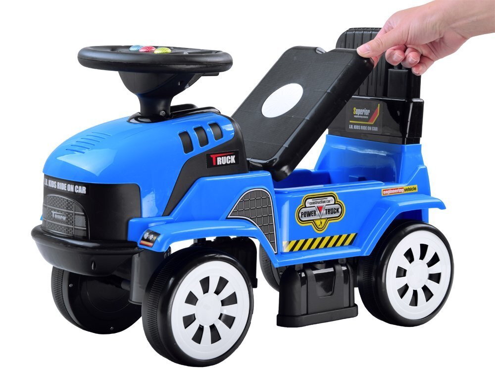 Tõuketraktor haagise ja helidega, sinine hind ja info | Imikute mänguasjad | kaup24.ee