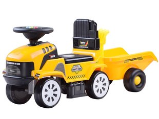 Push-pull traktor haagise ja helidega, kollane цена и информация | Игрушки для малышей | kaup24.ee