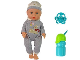Интерактивная кукла-младенец с аксессуарами, серая пижама цена и информация | Игрушки для девочек | kaup24.ee