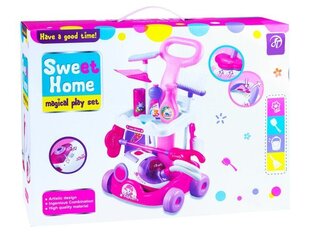 Puhastuskomplekt käru ja tarvikutega, roosa hind ja info | Tüdrukute mänguasjad | kaup24.ee