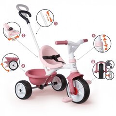 Smoby Be Move трехколесный велосипед с рулем, розовый цена и информация | Трехколесные велосипеды | kaup24.ee